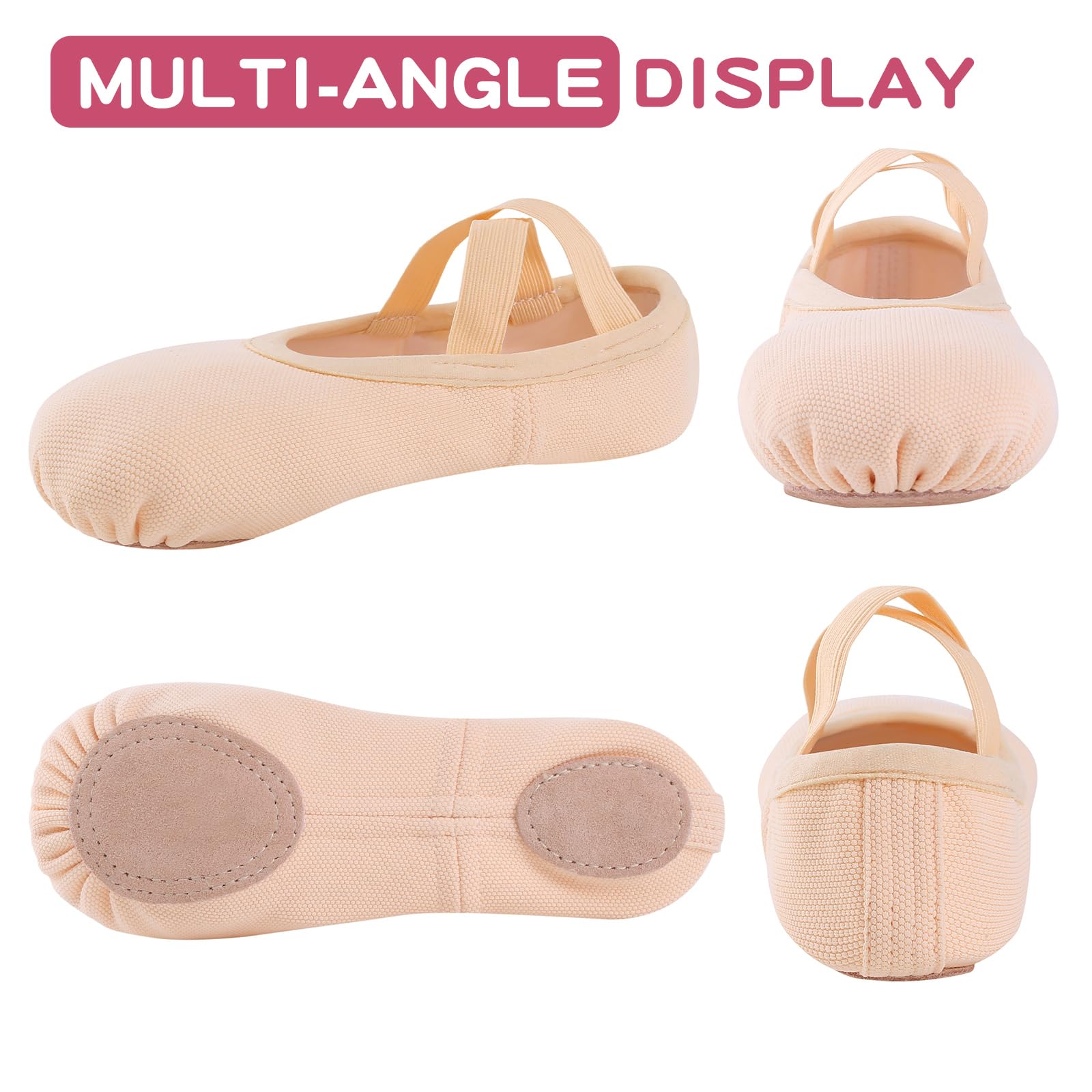 Ballettschuhe Mädchen Elastische Ballettschuhe Damen Gymnastikschuhe Geteilte Ledersohle für Kinder Erwachsene