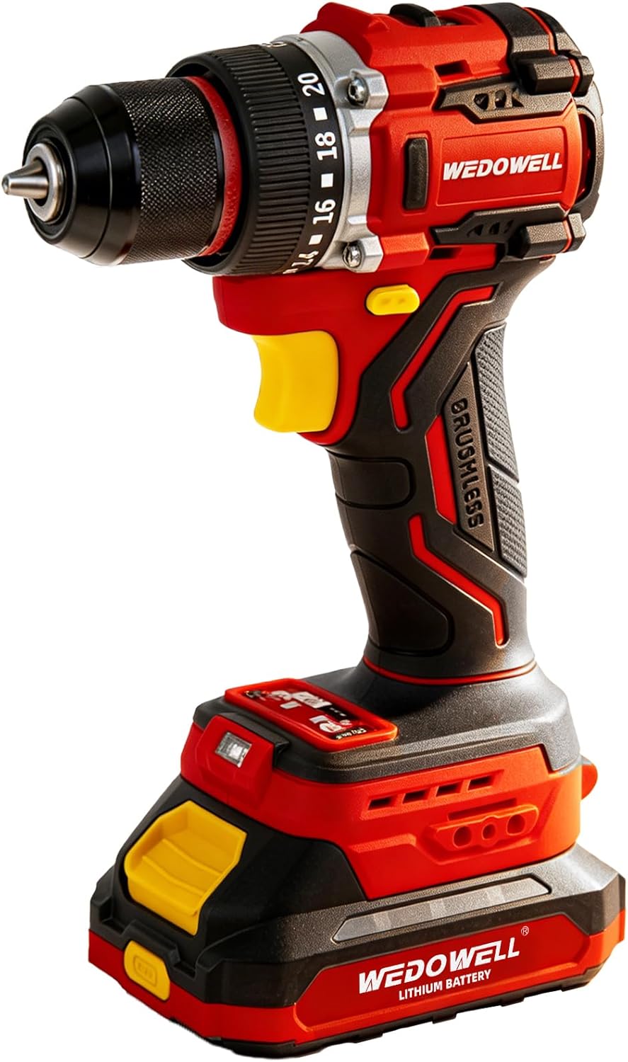 Taladro Atornillador Inalámbrico WEDOWELL 20V MAX, Motor Sin Escobillas