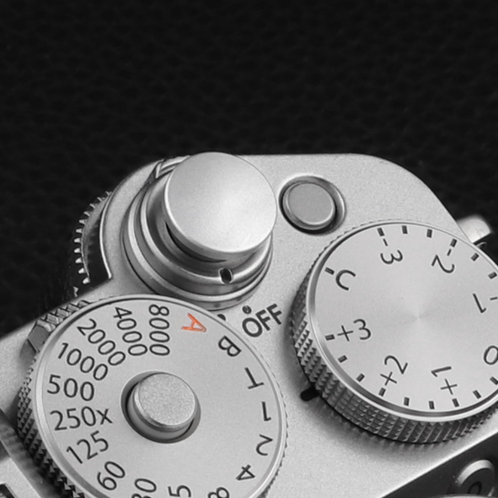 Haoge SRB-DK Bouton de déclenchement en métal pour Olympus OM-1 OM1 Pen-F PENF Minolta XD7 SR-7 Surface convexe Gris argenté