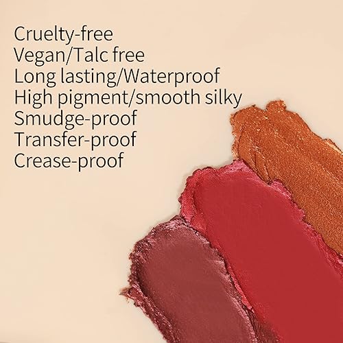 Miniatura 4 de Vodisa Sombra de ojos en crema altamente pigmentada, mezclable, brillante, iluminador, suave, resistente a las arrugas, juego de maquillaje de ojos