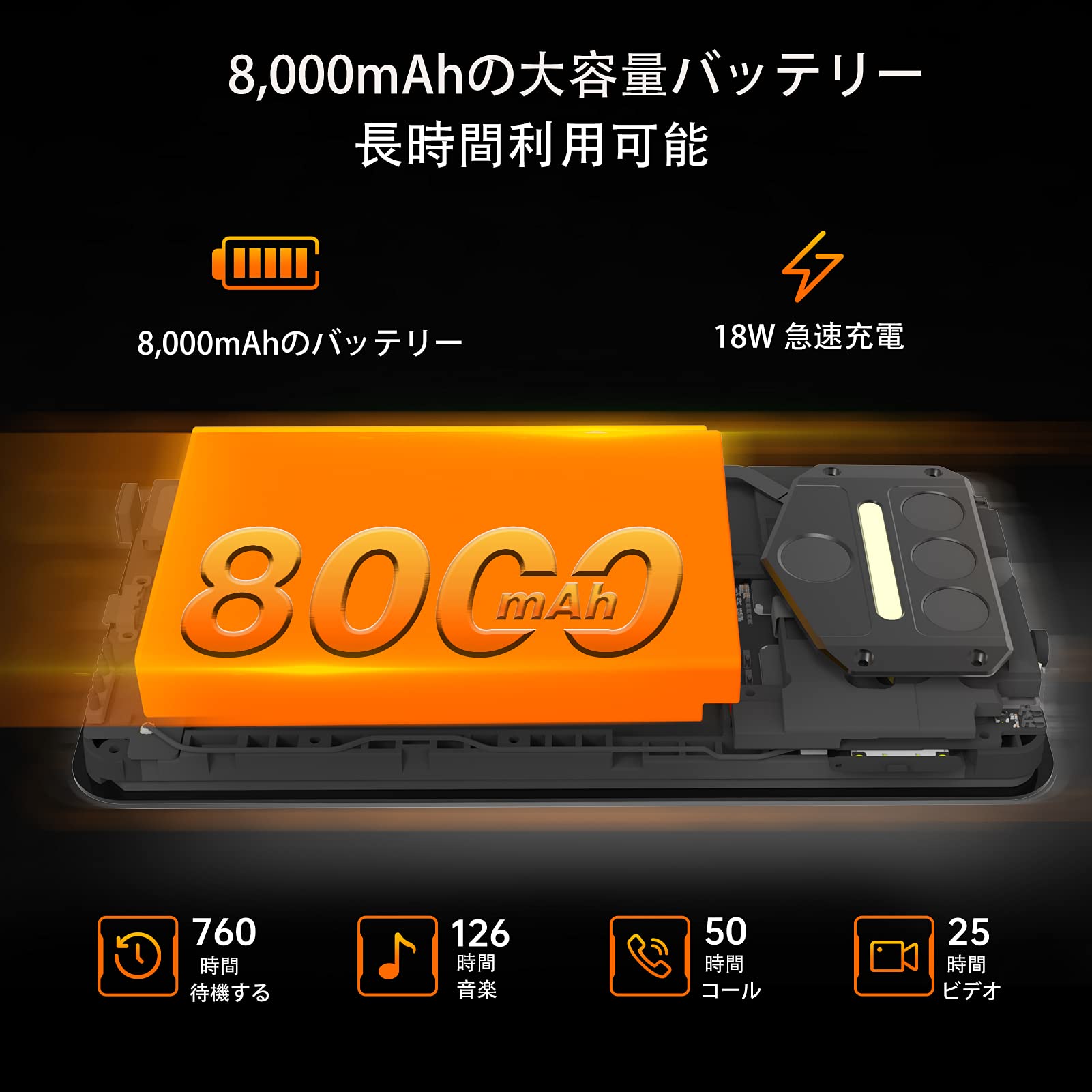 Amazon | OUKITEL WP9 SIMフリー スマホ 本体 防水防塵耐衝撃