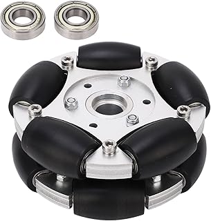 Omni Directional Robot Wheel,127mm Aluminum Alloy Omni Rack Wheel,360 Degree Rotatable Wheel with Bearing Roller