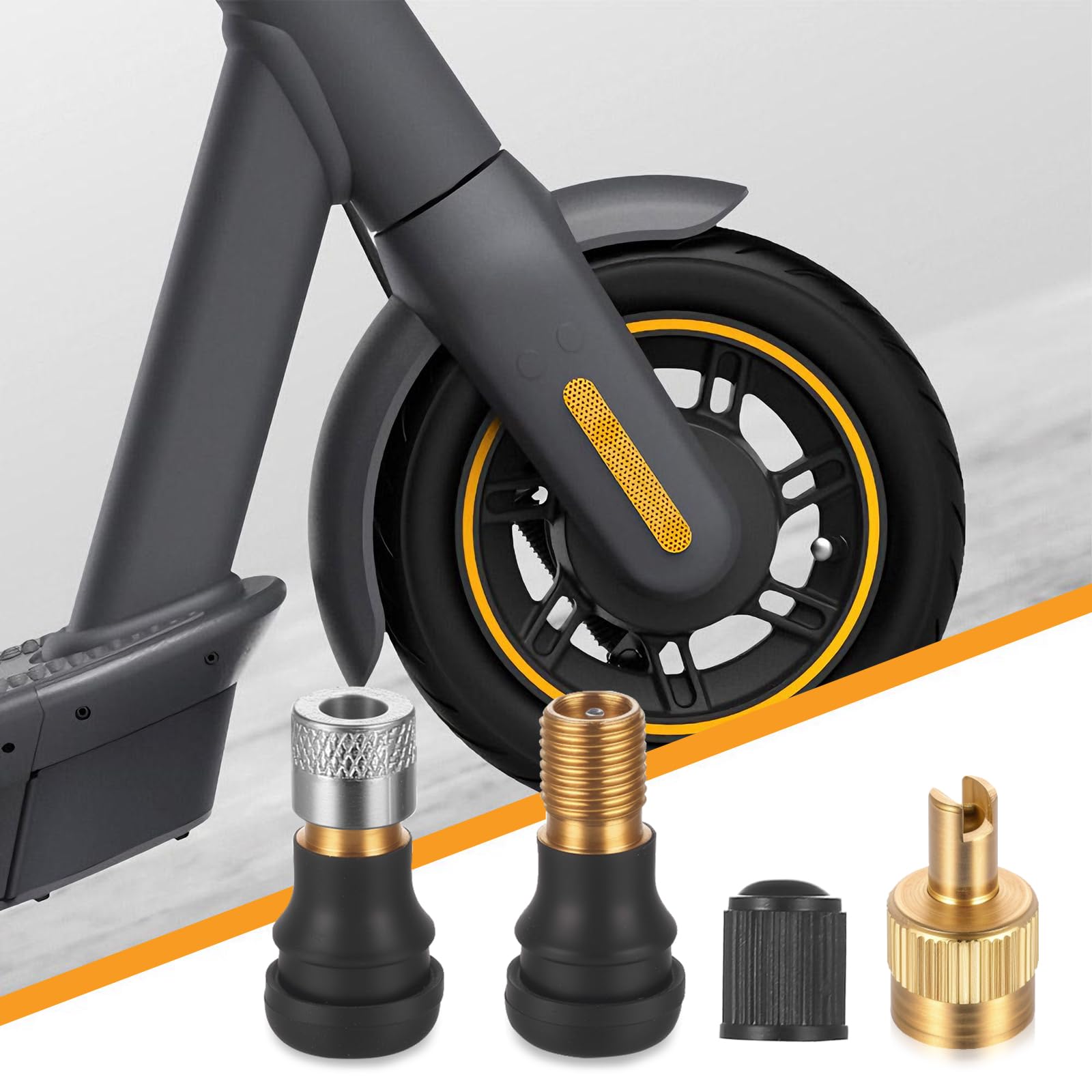 zrfgbxim 7 Pcs Válvulas Tubeless para Patinete Eléctrico, Adaptador Inflador Válvulas, Adaptador de Extensión de Válvula de Neumático para Patinete eléctrico Accesorios — view 3