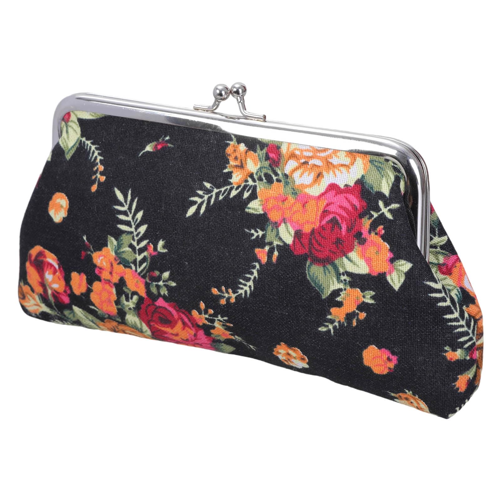 MIDOKSTUA Coin Purse,Floral Change Purse,Canvas Coin Purse Wallet with Clasp,Kiss Coin Wallet for Women Girls Phone Pouches