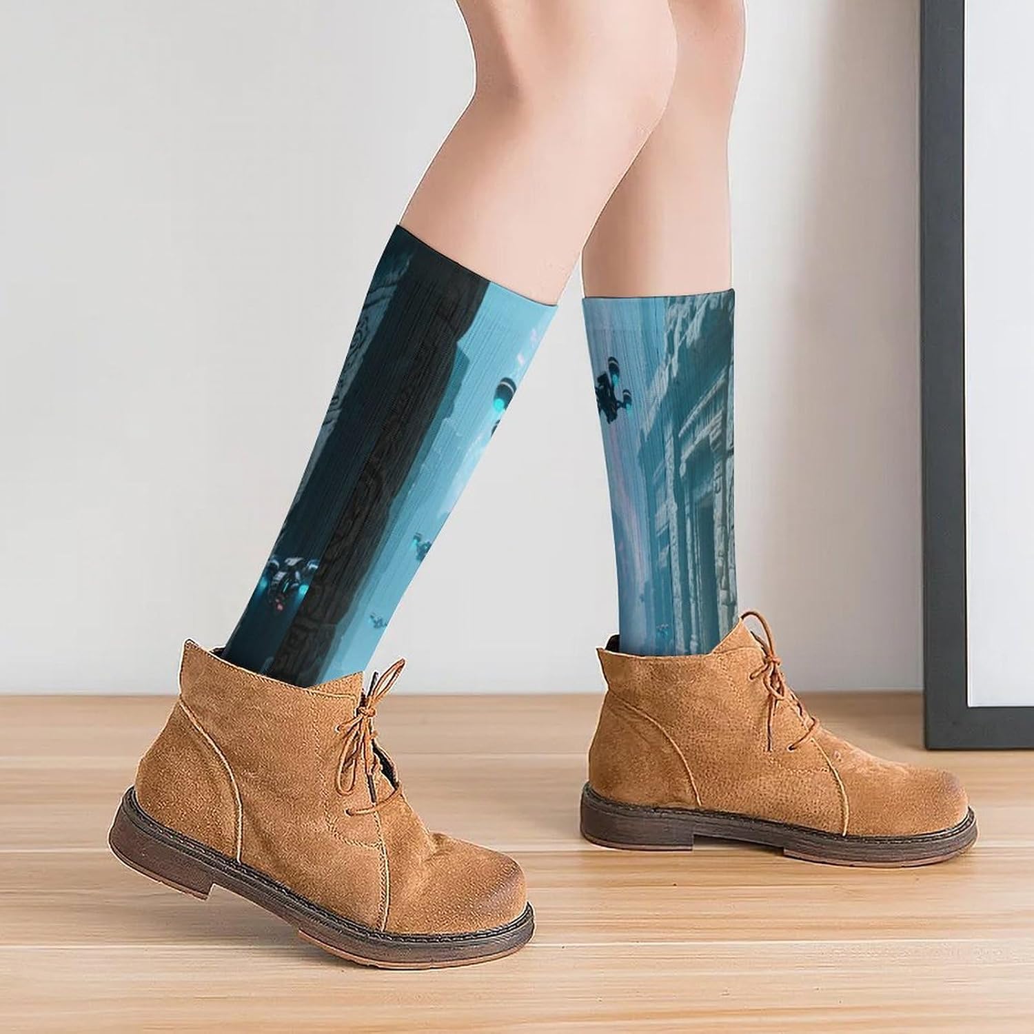 Data Torrent Crew Socks High Stocking Thermal Socks | Tube Socks-Breathable-Moisture-Soft-wicking for Hospital Pilates Yoga for women men Grippy for office and daily walking