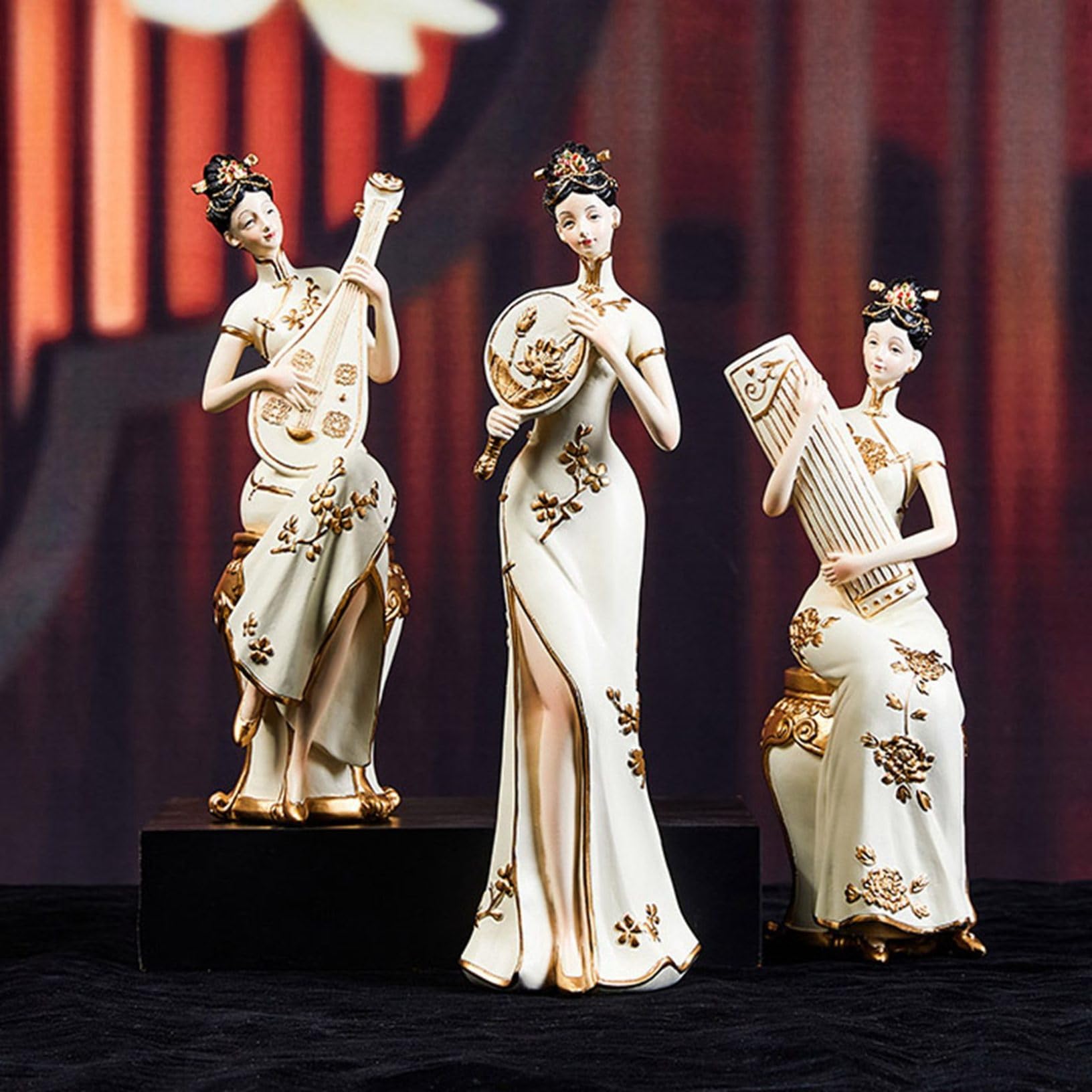 Amazon.co.jp: 仕女 中華風 置物 玄関置物 ヴィンテージ 樹脂