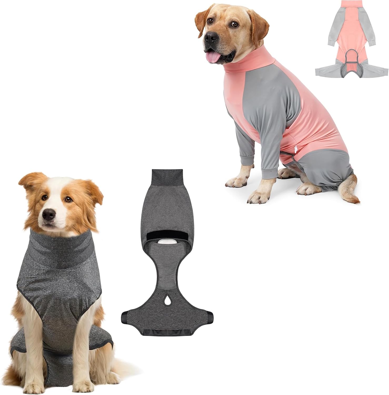 2 PCS Recovery Suit for Dogs After Surgery - Dog Surgery Recovery Suit for Female & Male Spay Neuter, Breathable Dog Onesie Spay Body Suit for Abdominal Wounds