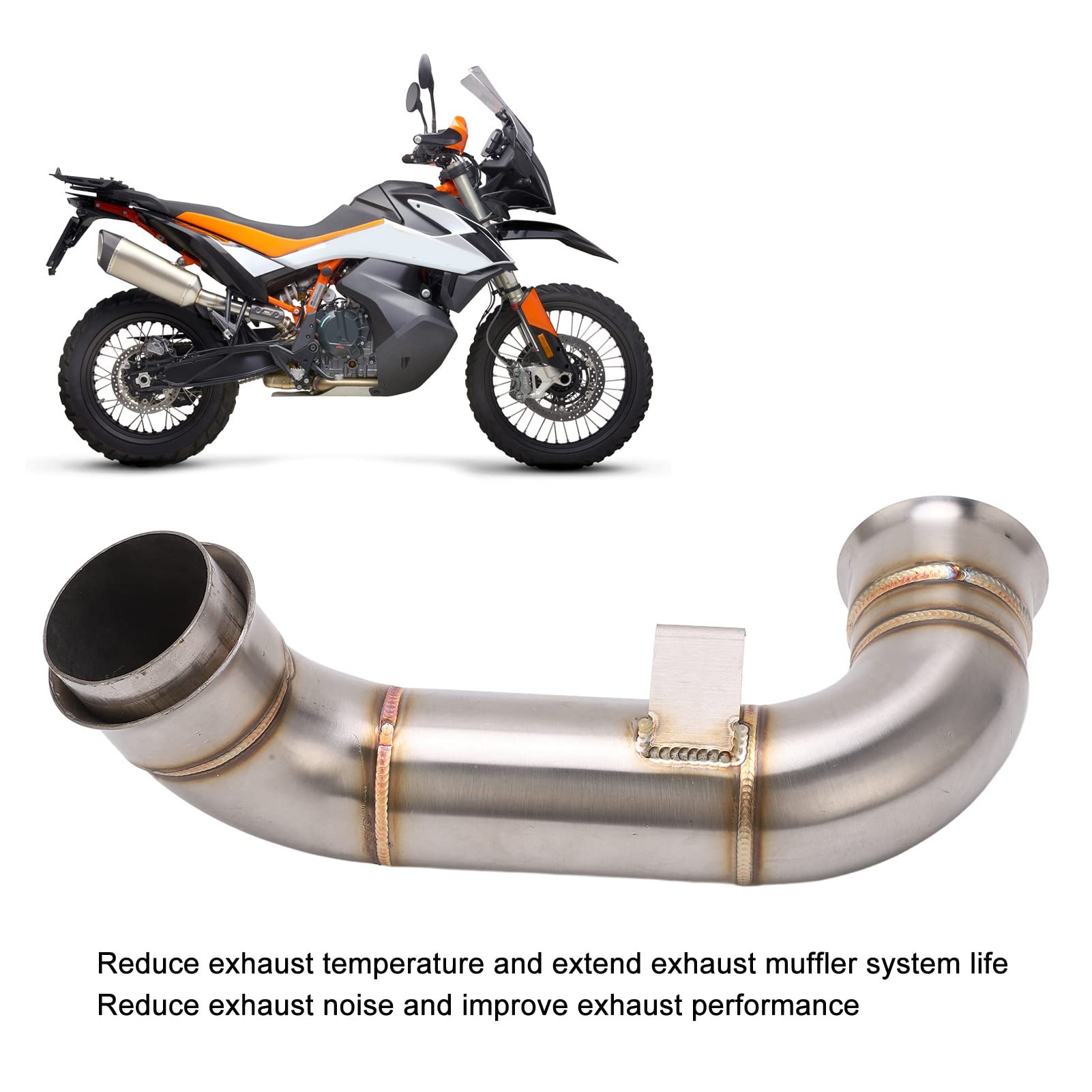 Aramox Edelstahl Auspuffrohr Mittelteil für 790 Adv 890/890R 2018-2022