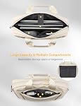 15-16 Inch Laptop Shoulder Bag Business Briefcase Water Resistant Computer Messenger Bags Compatible with MacBook Pro 16, MacBook Air 15 M4, HP, Dell, ASUS Notebook, Pearl White
