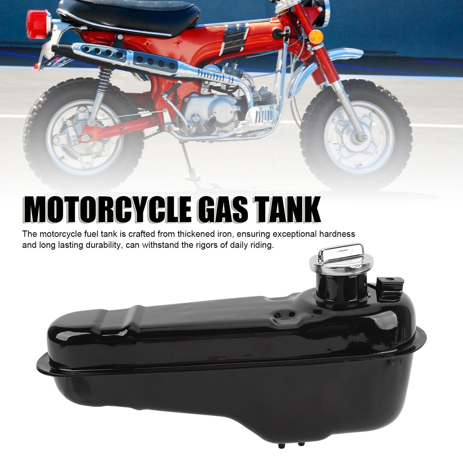 Zbiornik benzyny do motocykla 2 l zbiornik paliwa do szlaku CT70 1977-1982 ST90 Trailsport 1973-1975 o wysokiej wytrzymałości do konstrukcji żelaza o wyglądzie retro