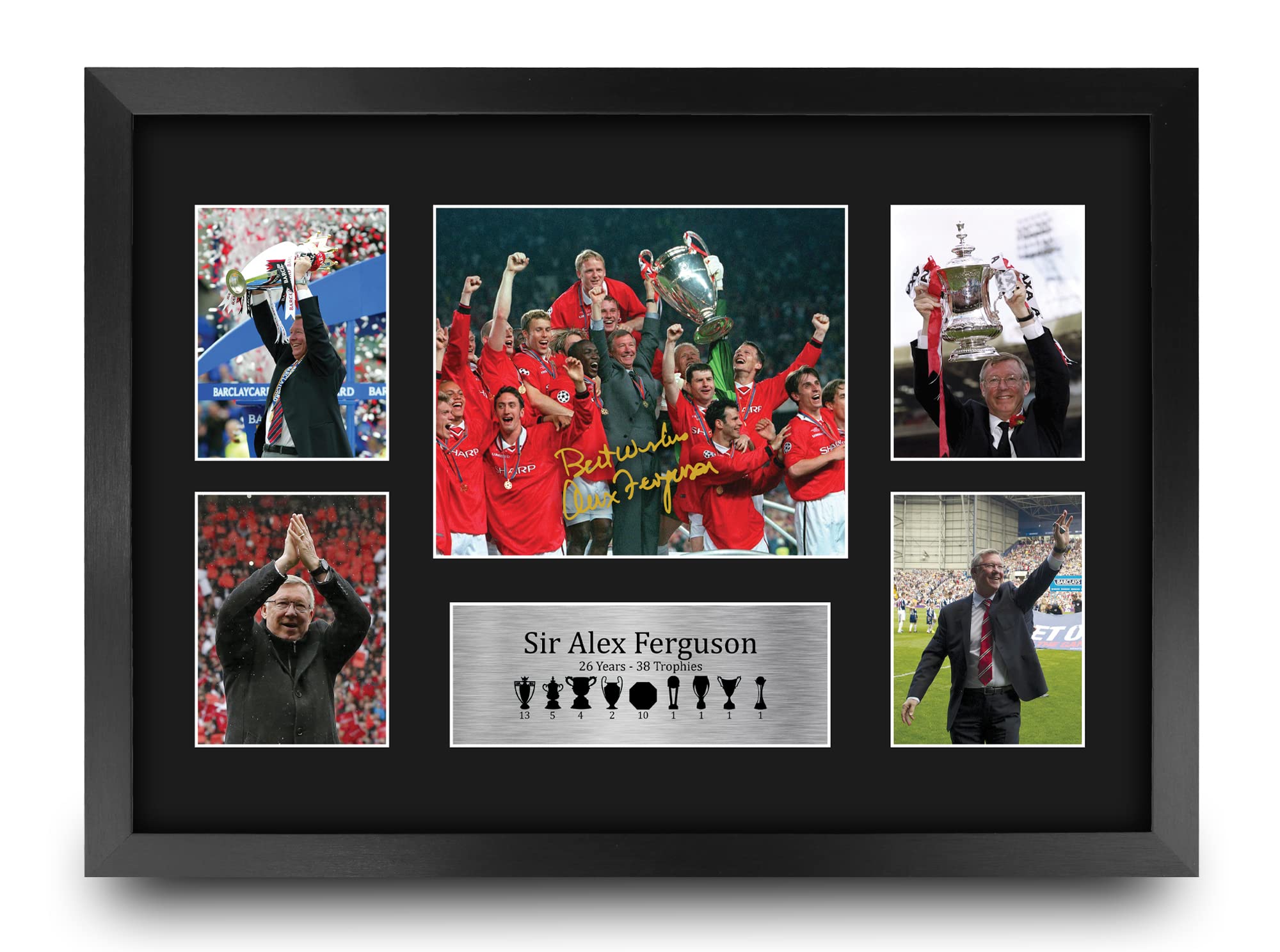 HWC Trading A3 FR Sir Alex Ferguson Gift Signed Large Framed A3 Printed Autograph Print Photo Picture Display