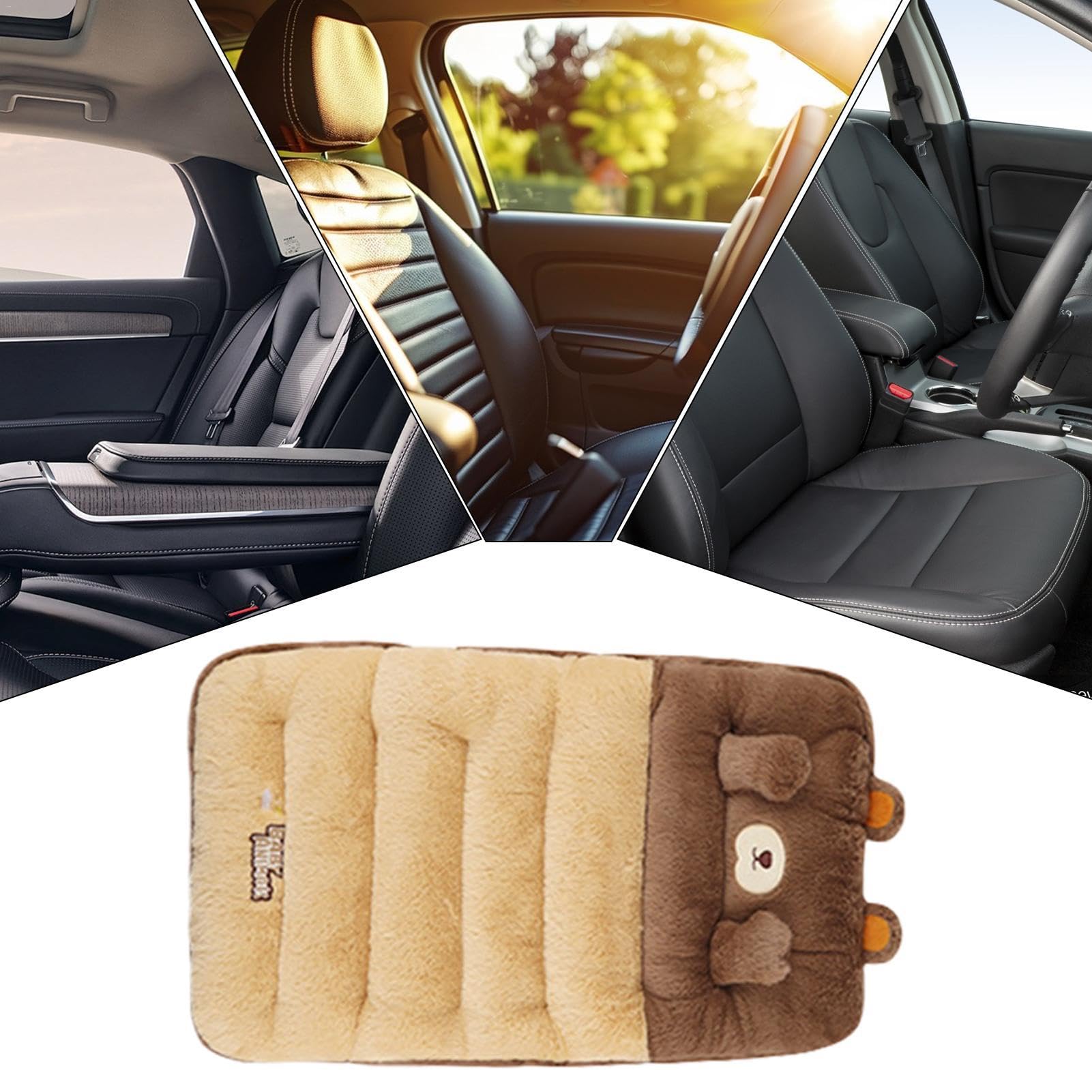 Set di cuscini per seggiolino auto in peluche, fodera per cuscino del | sedile caldo | Set coprisedili anteriori per animali | Imbottitura protettiva per sedile comfort Protezione invernale per cam