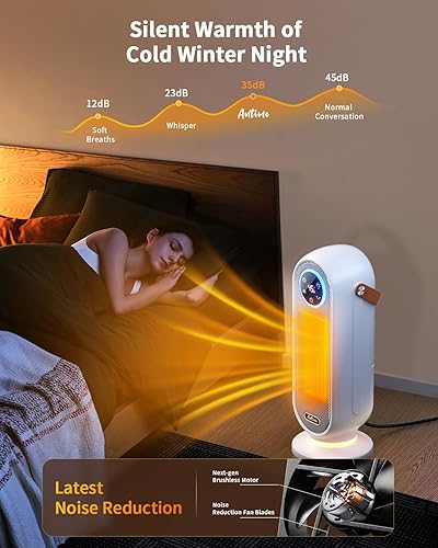 Miniatura 5 de Calentadores de espacio para uso en interiores, calentador eléctrico portátil de 16 pulgadas para oficina, calentador de espacio de calentamiento