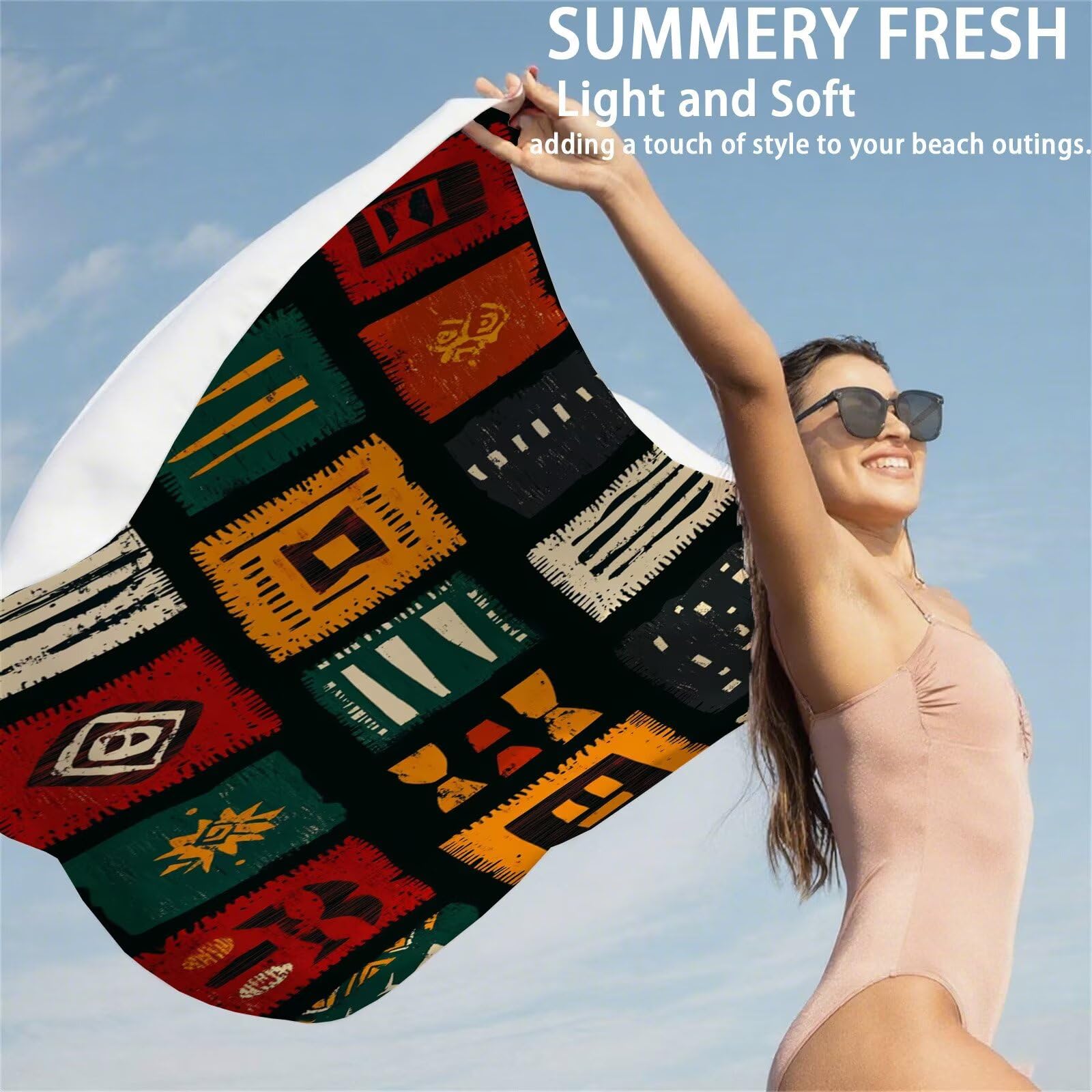 Ręcznik plażowy z mikrofibry, 90 x 180 cm, Turcja, ręcznik plażowy w stylu retro, do sauny, bez piasku, szybkoschnący, chłonny ręcznik plażowy, ręcznik sportowy na podróż, urlop, do pływania, na