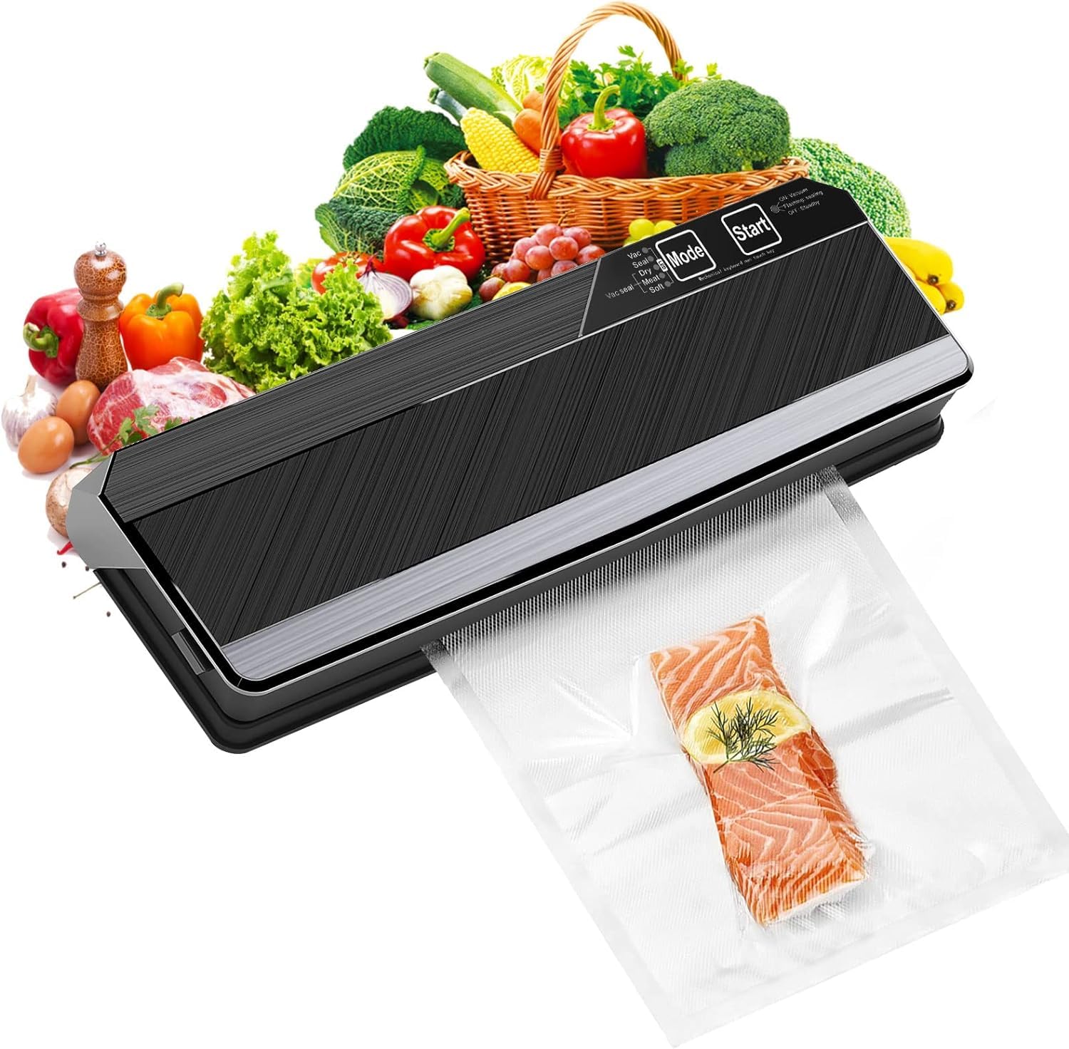 Automatic Vacuum Packaging System 5-in-1 Vacuum Sealer Machine,Household Vacuum Sealer-Strong Dual Seal Design Supports Wet and Dry Food Sealing for Household and Commercial Storage