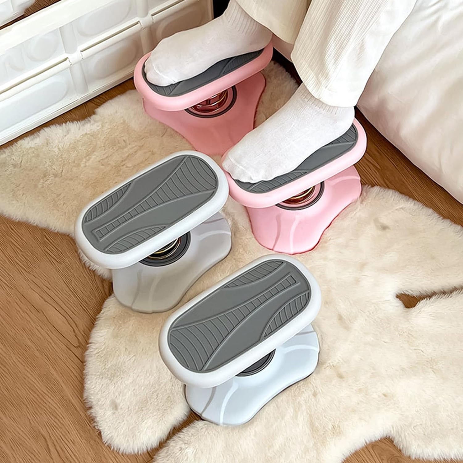 Exerciser Foot Stool with Adjustable Spring Sports Footstool Squatting Tool Nonslip Pedal for Work Toilet Stable Nonslip Rest