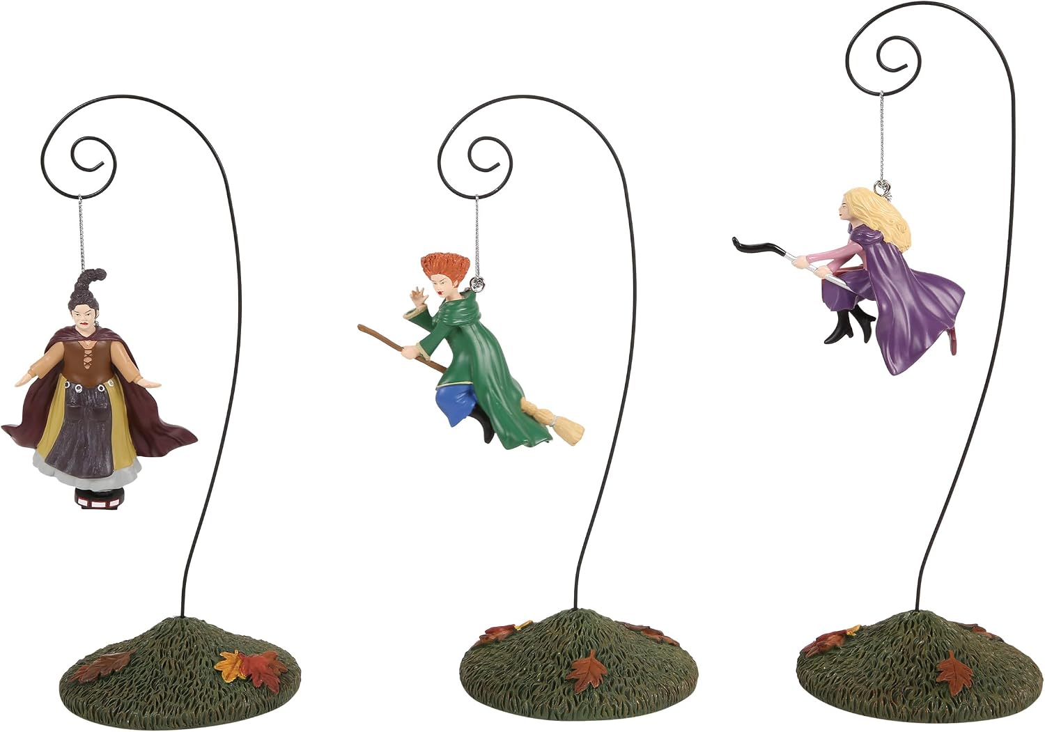 Department 56 Disney Hocus Pocus Village Accessories Sanderson Sisters on Modern Brooms 3-Piece Figurine Set, Various Sizes, Multicolor image 3