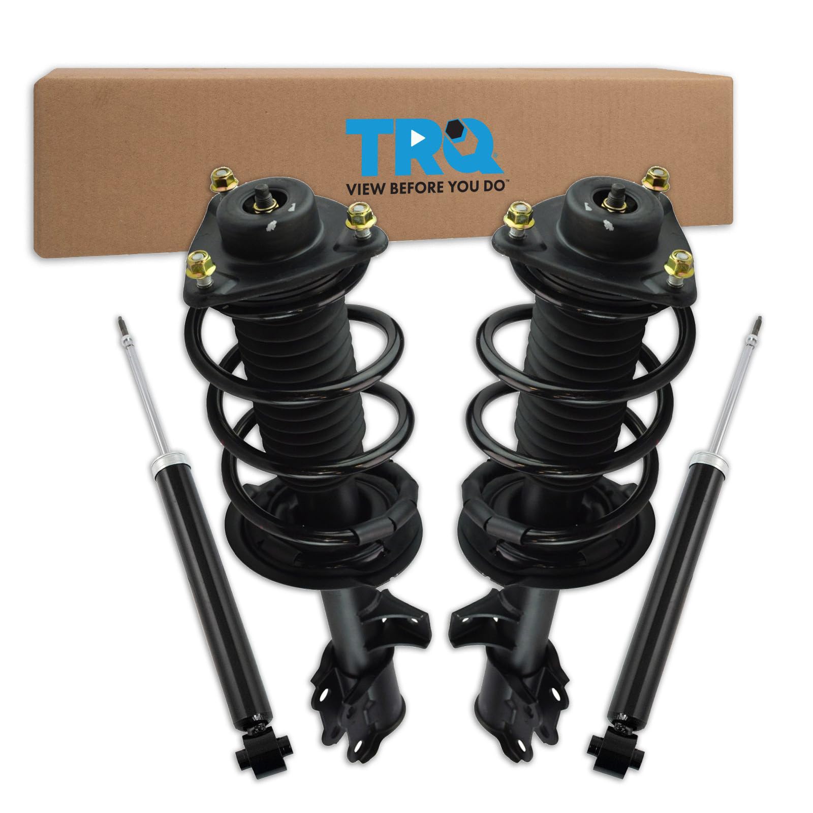 TRQ Front and Rear Complete Strut Assembly &amp; Shock Absorber Kit Complete Strut &amp; Coil Spring Assembly Compatible with 2010-2013 Hyundai Tucson 2011-2016 Kia Sportage