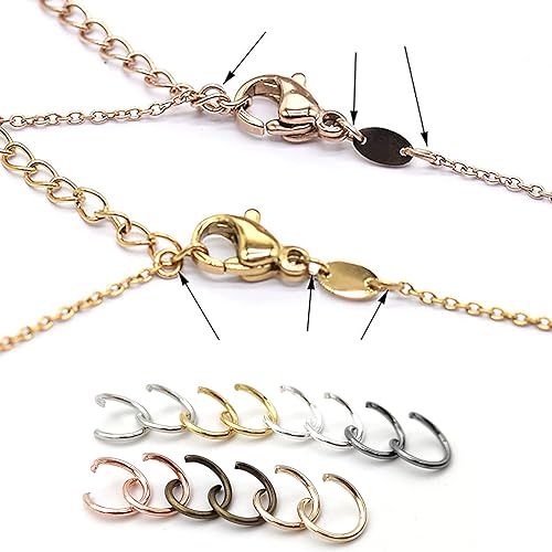 Miniatura 5 de GMMA 1000 anillos de salto abiertos de 0.39 pulgadas para hacer joyas, 7 colorescaja de anillos de salto para llavero con 1 herramienta de apertura