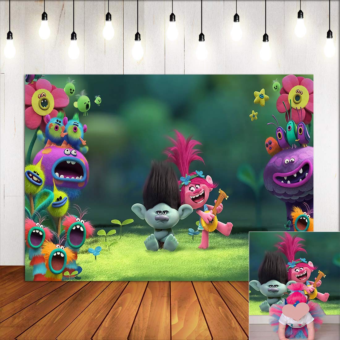 Buy Rainbow Trolls Poppy Photo Background Baby Shower Decorations