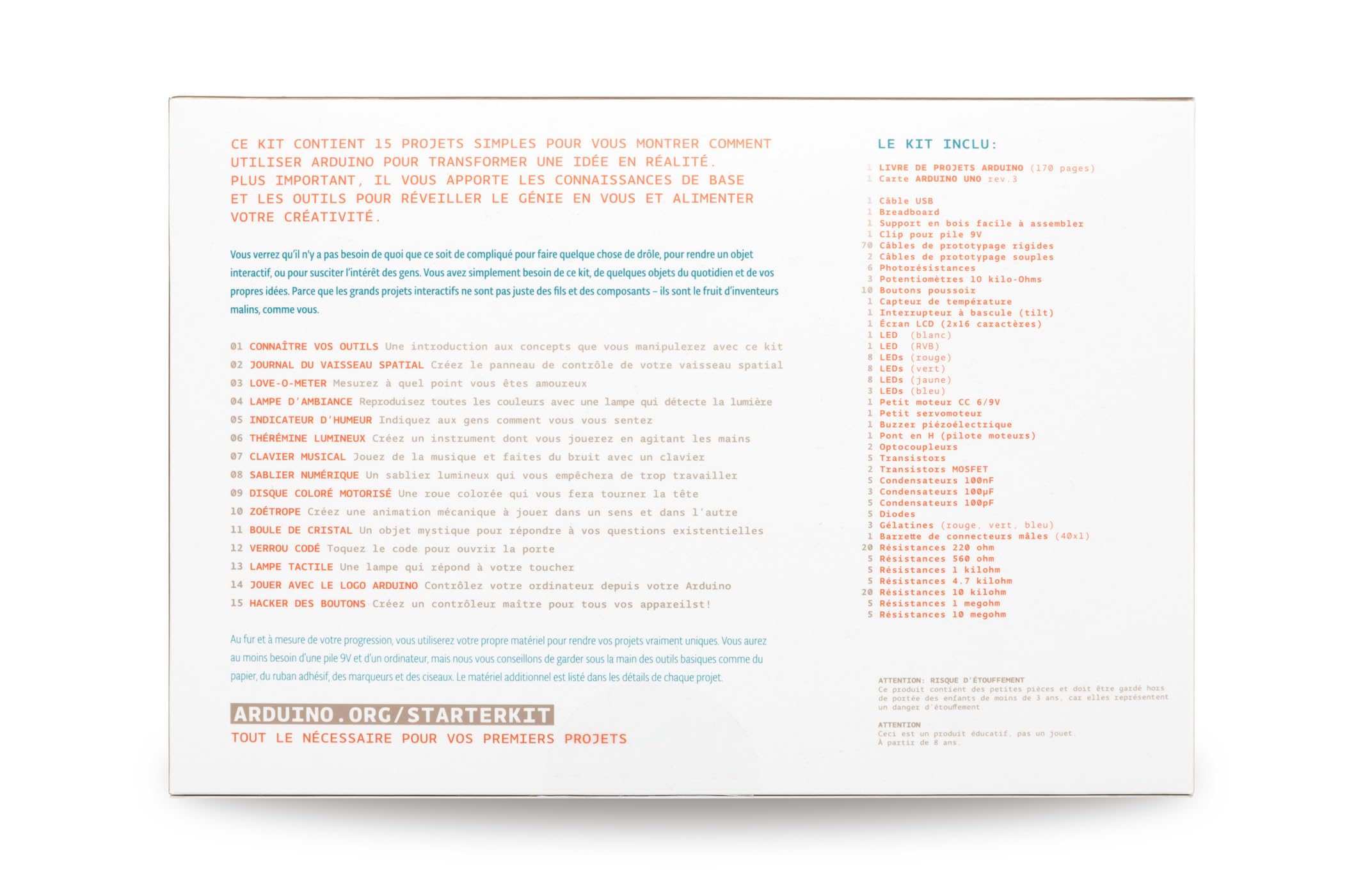 Official Arduino Starter Kit [K020007] (French project book) – Zestaw startowy Arduino z książką projektów w języku francuskim, idealny do nauki elektroniki, programowania i prototypowania.