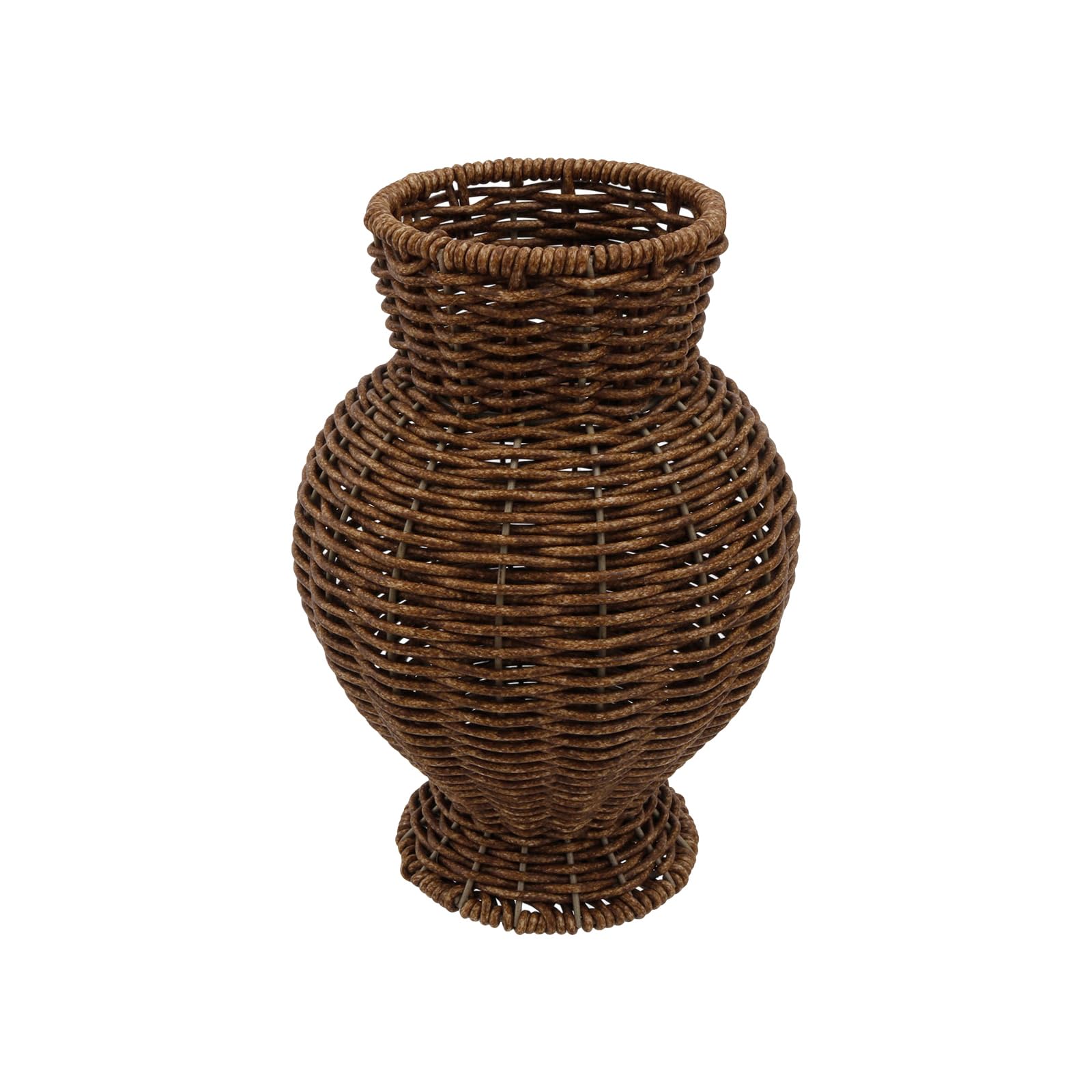 Handcrafted Rattan Vase 18x25cm Handmades Rattan Planter Suitable for Artificial or Freshness Flowers in Elegant Design Stable Base Jar