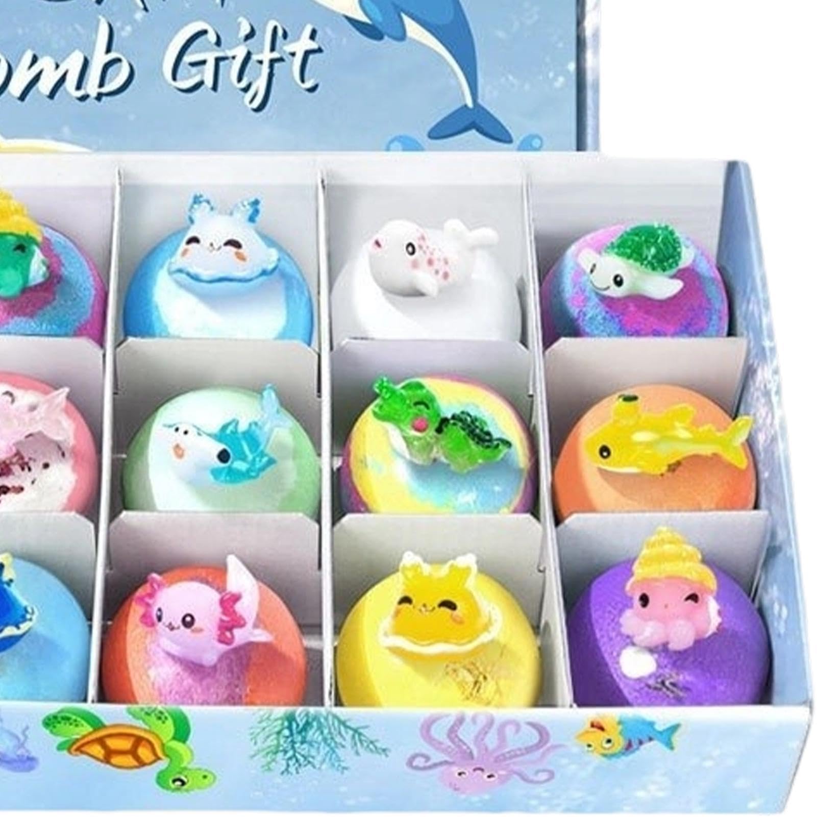 Baños de Burbujas para Niños Set Submarino de 12 Piezas con Animales | Bolas y Juguetes de Bañera para Niños para Pequeños en Piscina, Playa, Parque Acuático, Hogar y Viajes