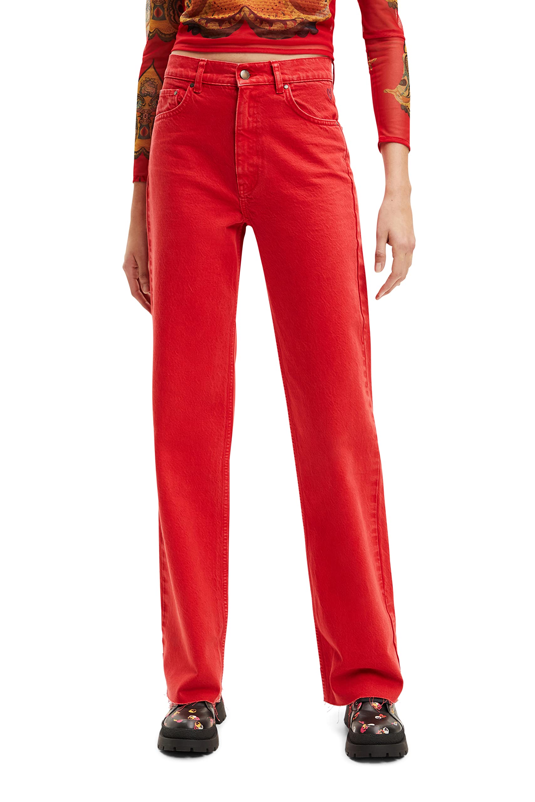 Desigual Women's Denim_LLUÏSA, 3080 RED River Jeans, 40
