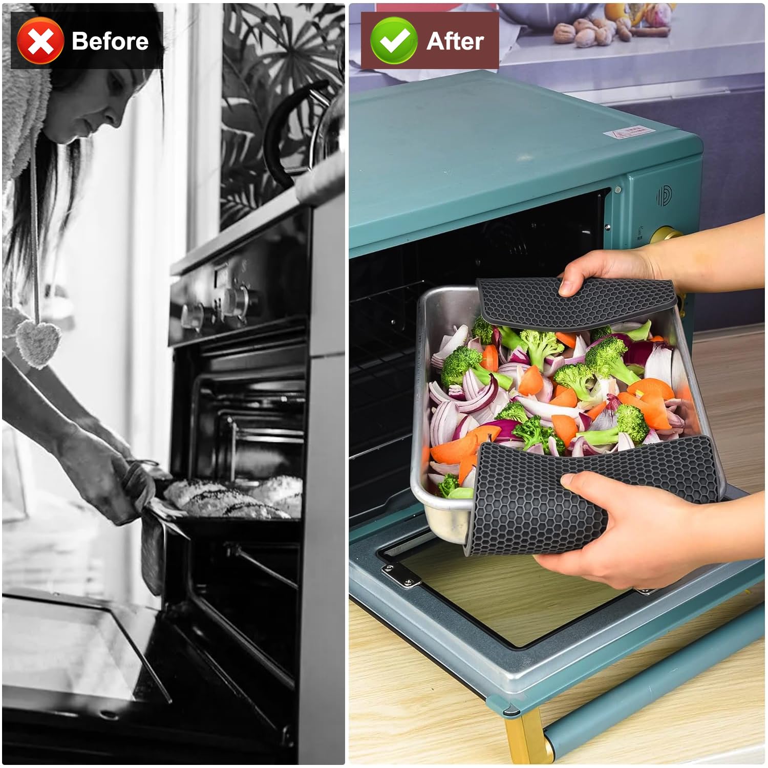 Set Di 4 Sottopentola In Silicone TESSTSY - Presine Antiscivolo Resistente Al Calore 250&deg;C Per Cucina