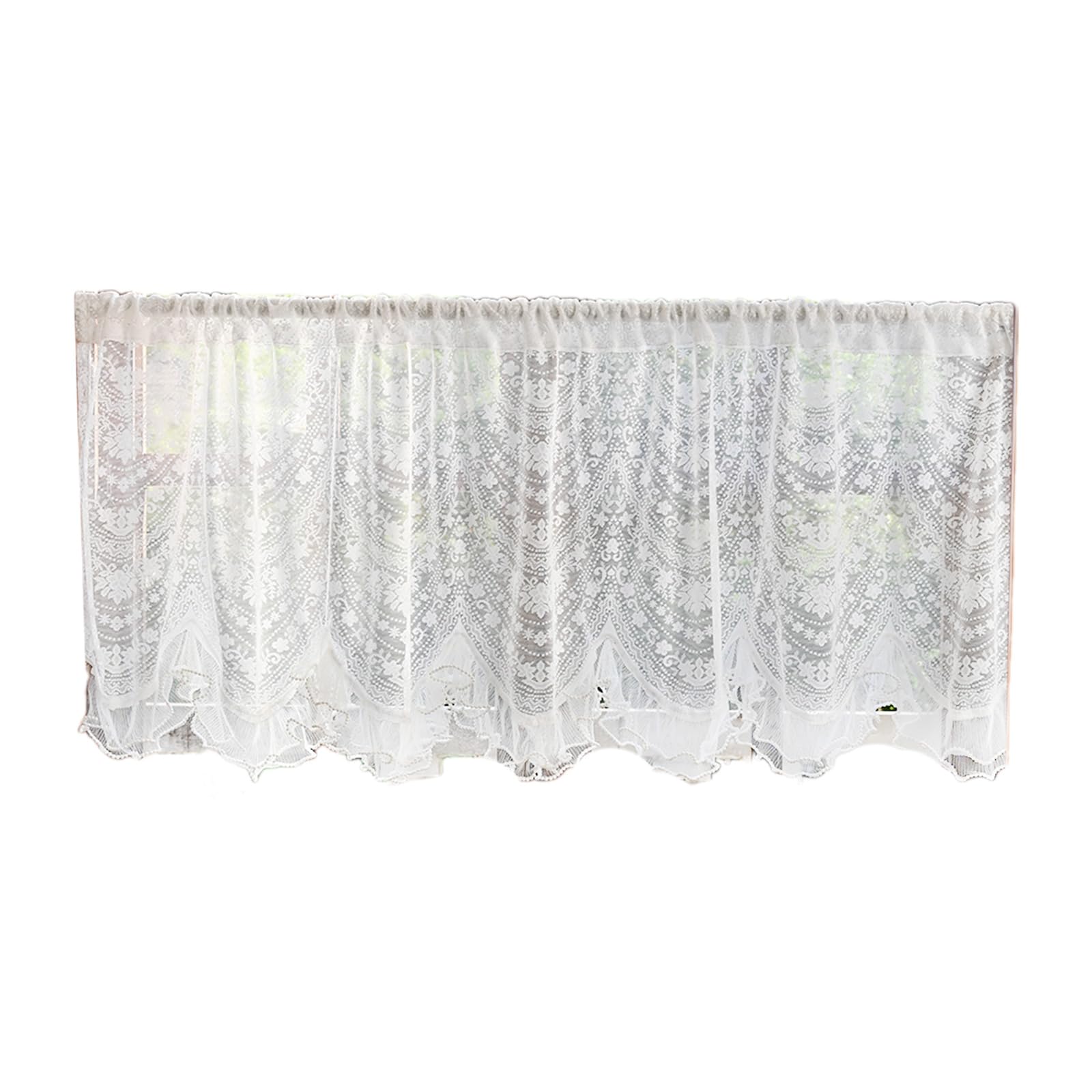 Jazuaiao Star Love Arch Shape Enduring Pattern Window Panel Rod Pocket Curtain Sturdy Polyester Fabric For Home Privacy Screen Polyester Home Curtains