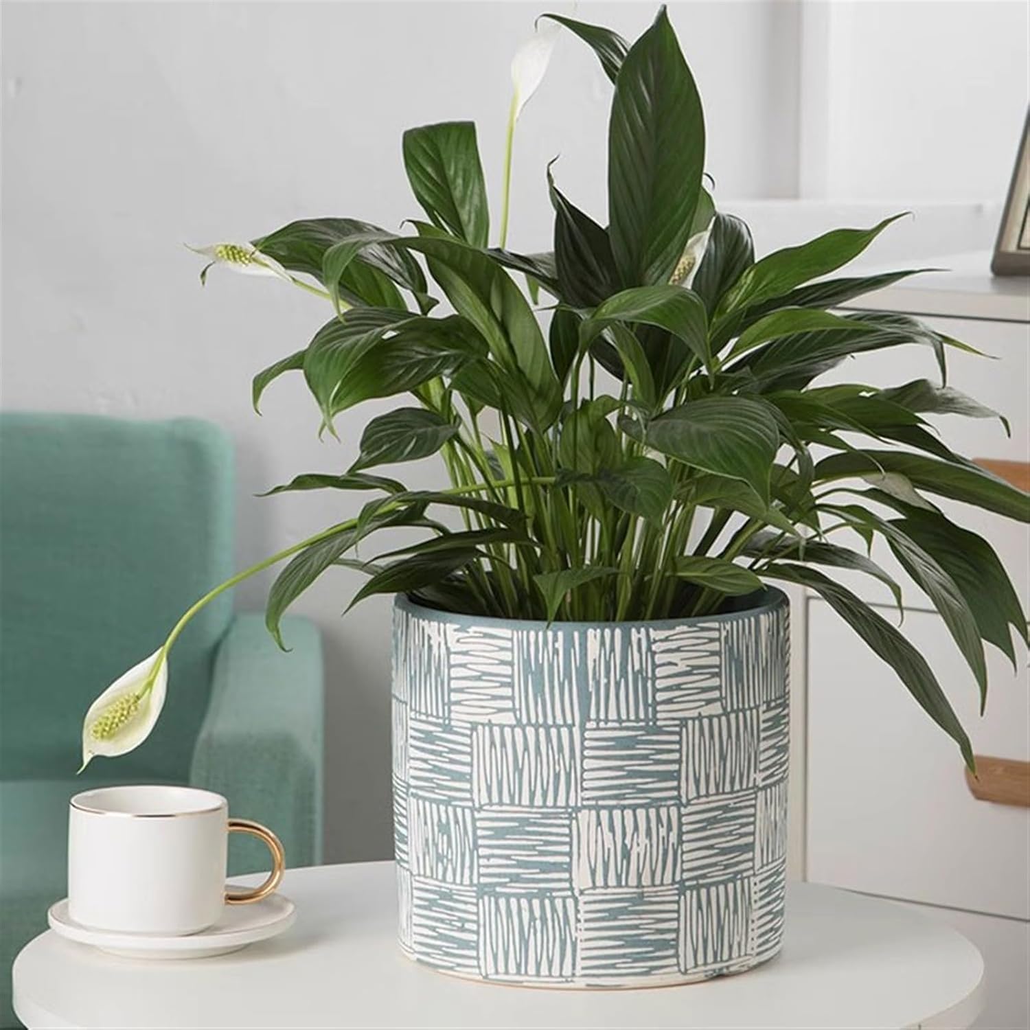 Prosta, duża ceramiczna doniczka na kwiaty do salonu, do użytku w pomieszczeniach, kreatywna dla zielonych roślin doniczkowych (pomarańczowa, S)
