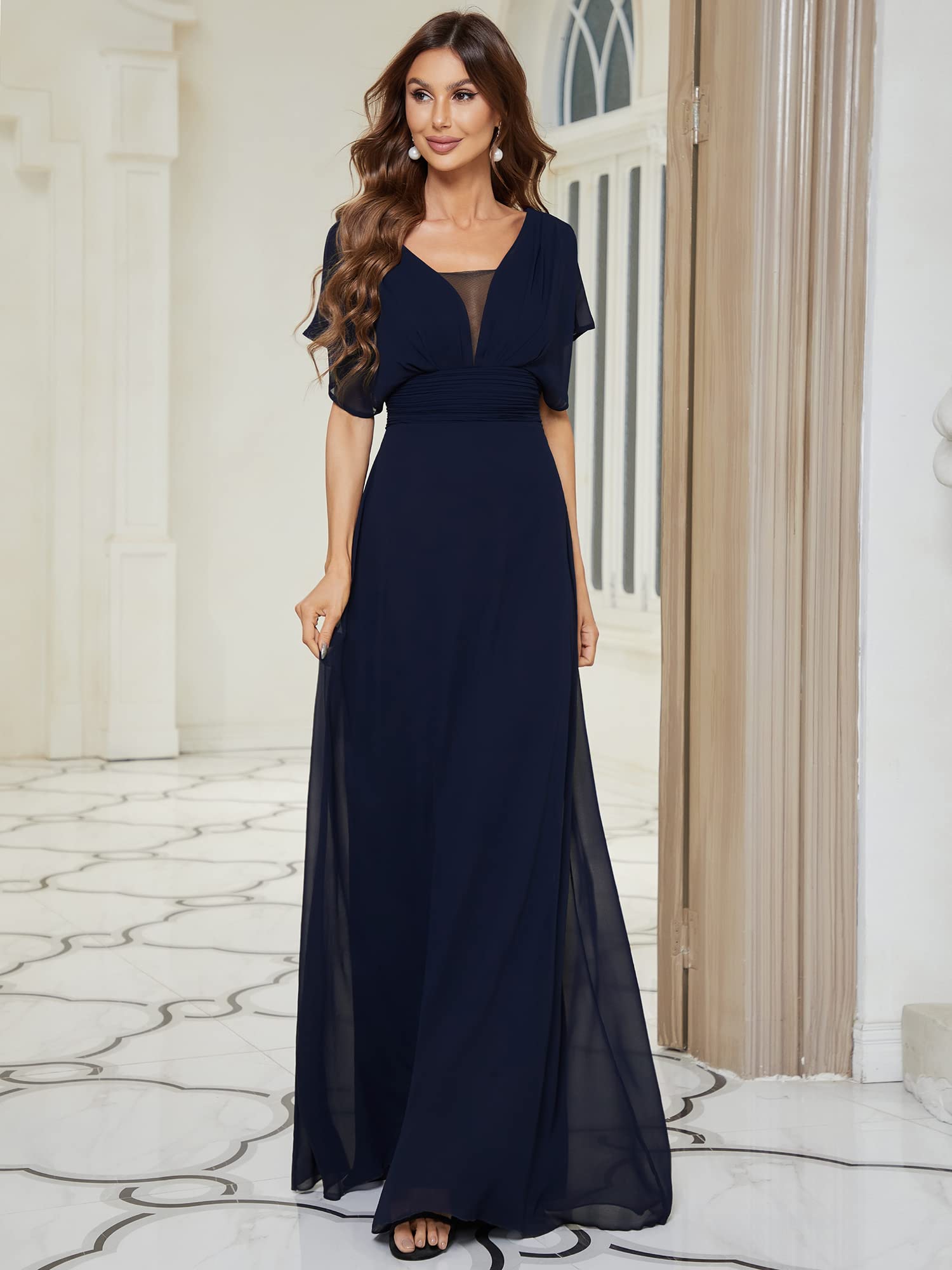ever-pretty women's elegant v-neck formal evening dresses 7851 Ever-Pretty Tulle Party Dress Plus Size for Women Evening Wear main image 0