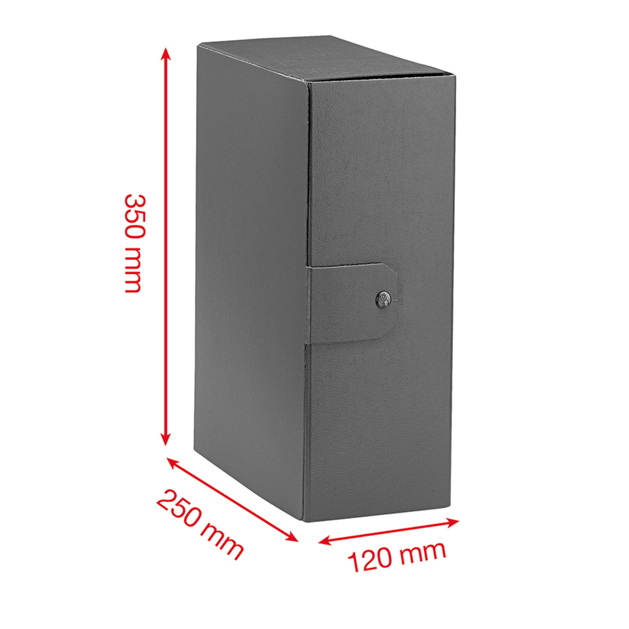 Esselte C32 EUROBOX Cartella Progetti per l'archiviazione, chiusura con bottone, 25 x 35 cm, Dorso 12 cm, Rosso, Confezione da 5 pz, 390332160