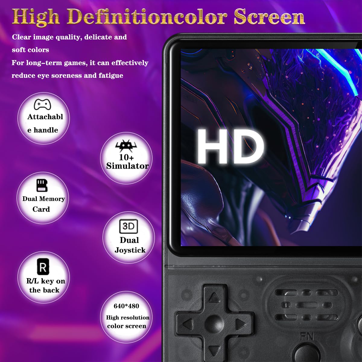Consola Retro R36S - 20.000 Juegos, Pantalla IPS 3.5 Pulgadas, 2 Joysticks, Batería 3200 MAh