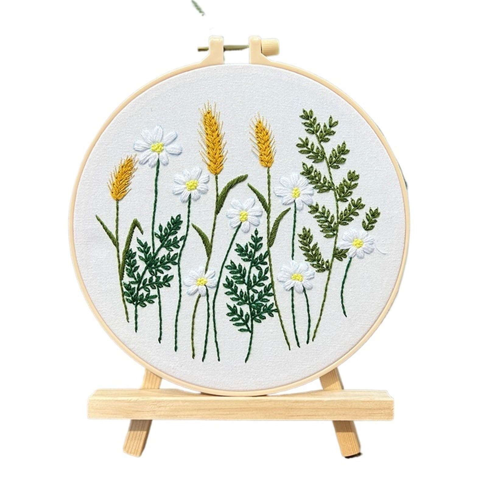 LKLNKVL embroidery, Embroidery Kit， Mbroidery Kit For Beginners Adults, Beginner(Color 04,With hoop(plastic))
