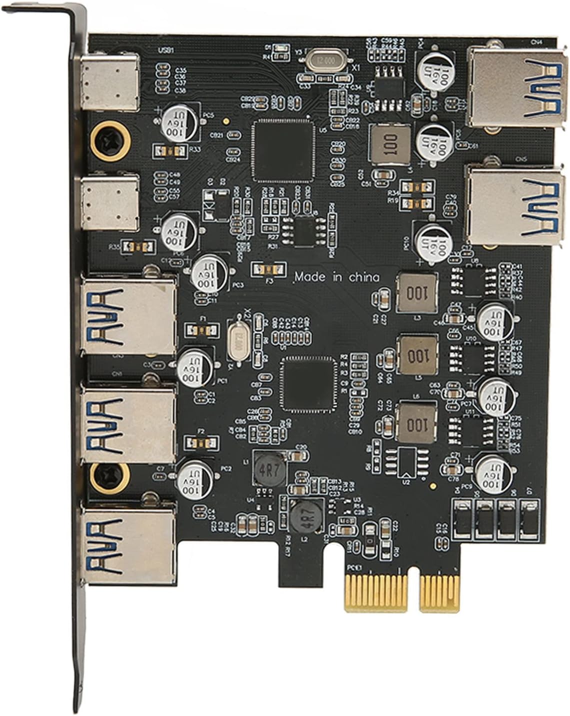 PCI E to USB Expansion Card 7 Ports, USB 30. PCI Card with 2 Type C and 5 Type A Ports, 5Gbps Data Transfer Speed for OS X, Logic 1100 Chipset for Efficiency