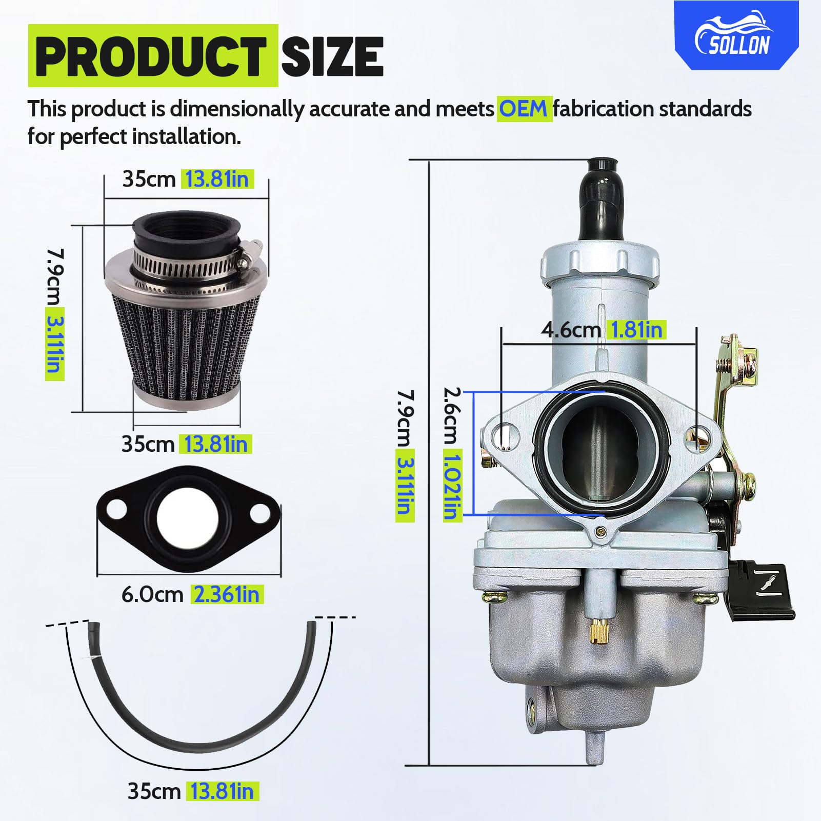 Carburateur PZ27 pour Moteur de -CG 125cc 150cc 200cc 250cc 300cc - pour Quad go-Kart, Dirt Bike 125cc