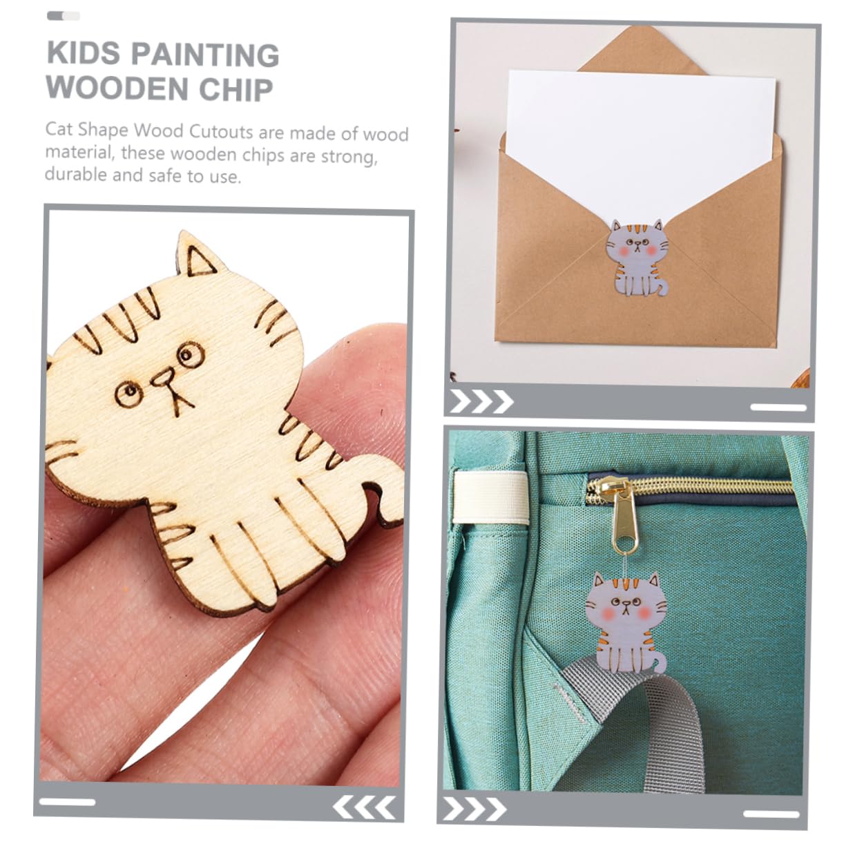 TOYANDONA 50 Stück Holzscheiben Zum Bemalen – Katzen-Motiv, Blankes Bastelholz Für Kinder & DIY-Projekte