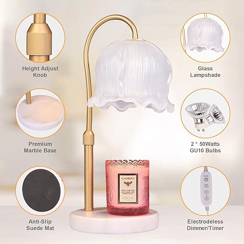 Miniatura 3 de Lámpara calentadora de velas con temporizador, lámpara eléctrica calentadora de velas para velas, calentador de lámpara de vela regulable, lámpara