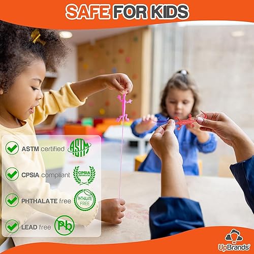 Miniatura 3 de UpBrands Juego de 96 juguetes elásticos de lagartos y serpientes a granel, kit para recuerdos de fiesta de cumpleaños para niños, bolsas de