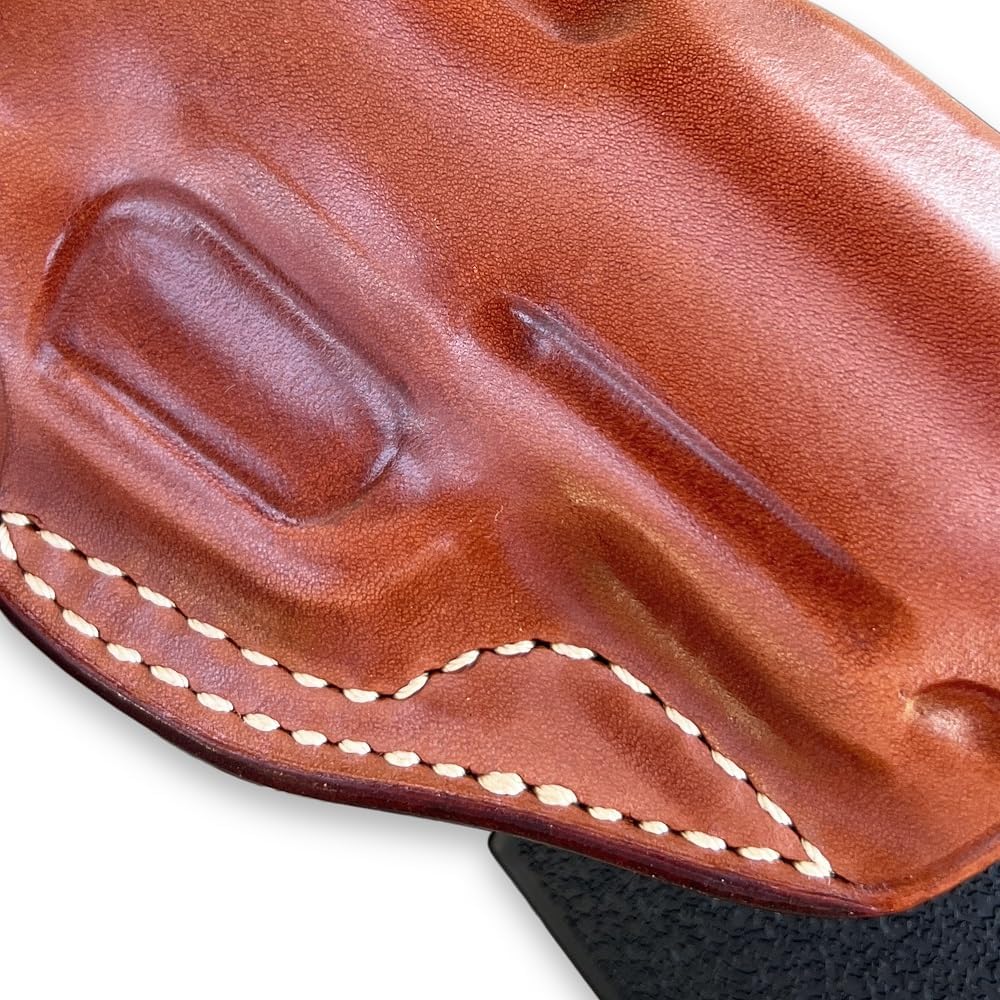 Premium Leather OWB Paddle Holster with Open Top Fits, P365 XL No Tactical Rail 9mm 3.7", Right Hand Draw, Brown Color #1518#