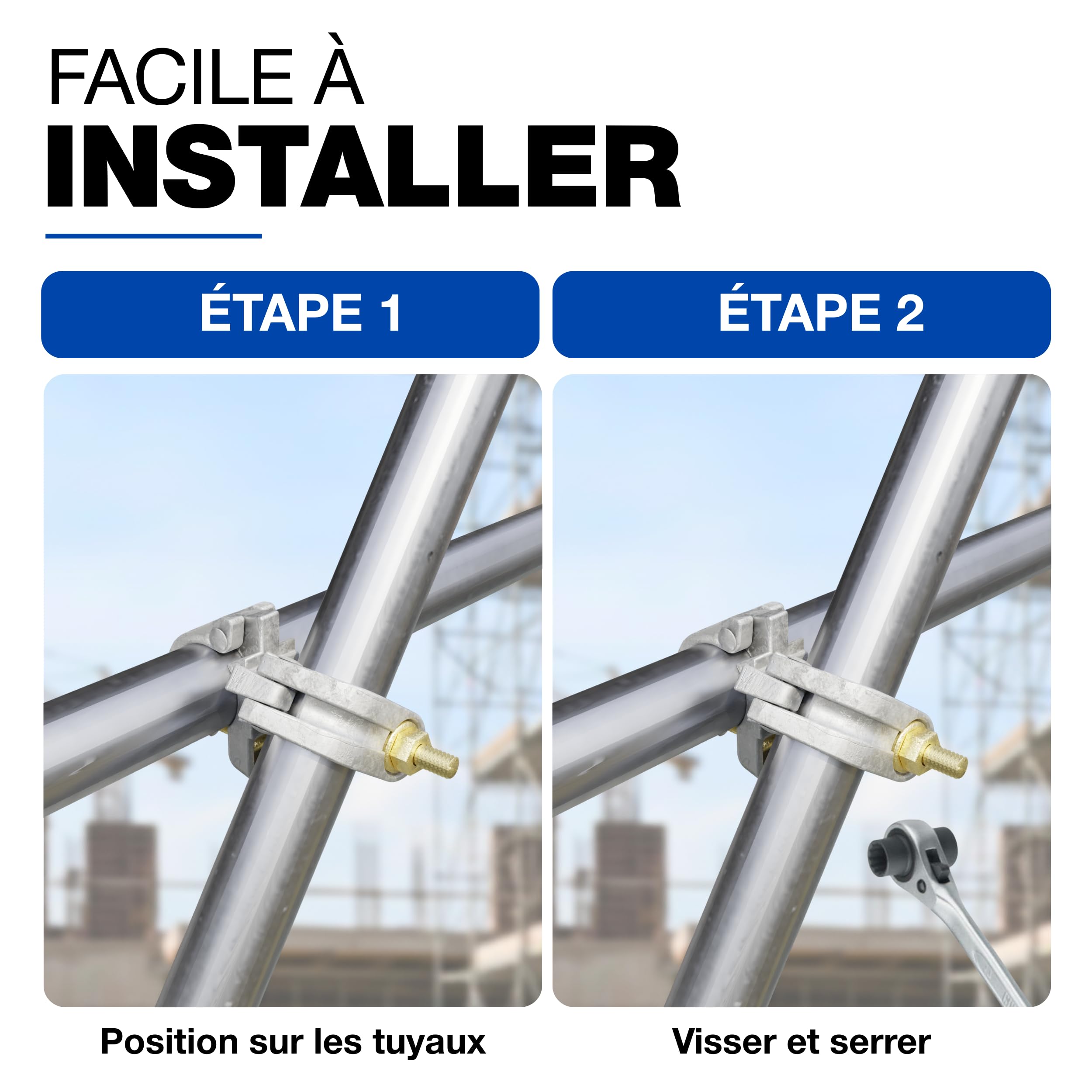 GeZu Impex Accouplement d'échafaudage Ø 48 x 60 mm