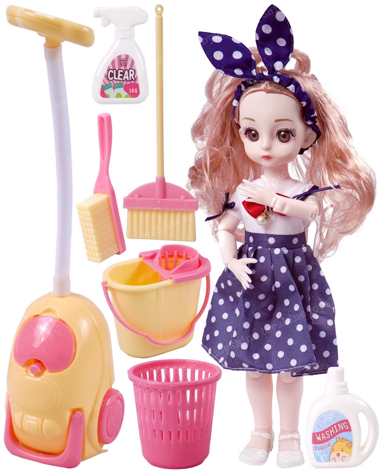 Toyshine Cute Alia Doll Super Wash Cleaning Play Toy Set with Movable Hands and Joints Pretend Play Kit Toys for Kids Role Play Set for Age 3+ (B0CZP1C8SC) Amazon Price History, Amazon Price Tracker