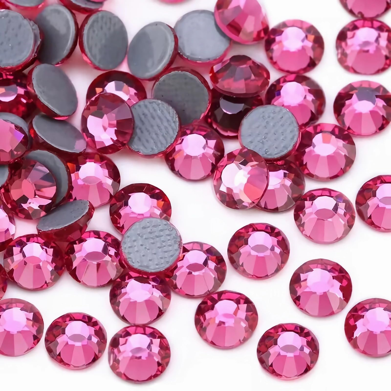 Jollin 576pcs Hotfix Crystal Flatback Rhinestones Glass Diamantes Gems for Crafting Art Crafts Decorations Clothes Shoes 6.4mm SS30 Rose - Image 2