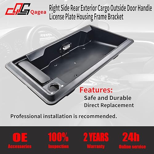 Miniatura 4 de Manija de puerta exterior de carga trasera derecha y soporte de marco de carcasa de matrícula para Ford E150 E250 E350 E450, kit de pestillo de