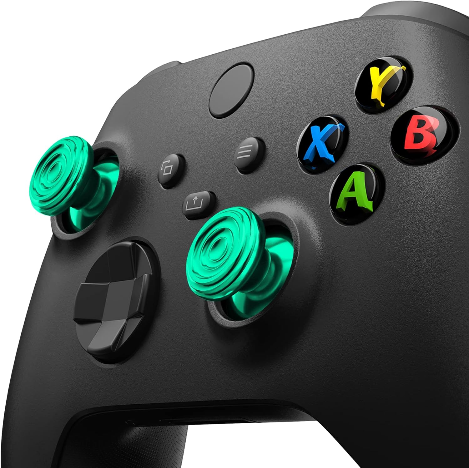 eXtremeRate Metal Thumbsticks for Xbox Core Wireless Controller, Green Custom Concentric Circles Aluminum Alloy Analog Stick Joystick Buttons for Xbox One S/X/Elite, for Xbox Series X/S Controllers - Image 4