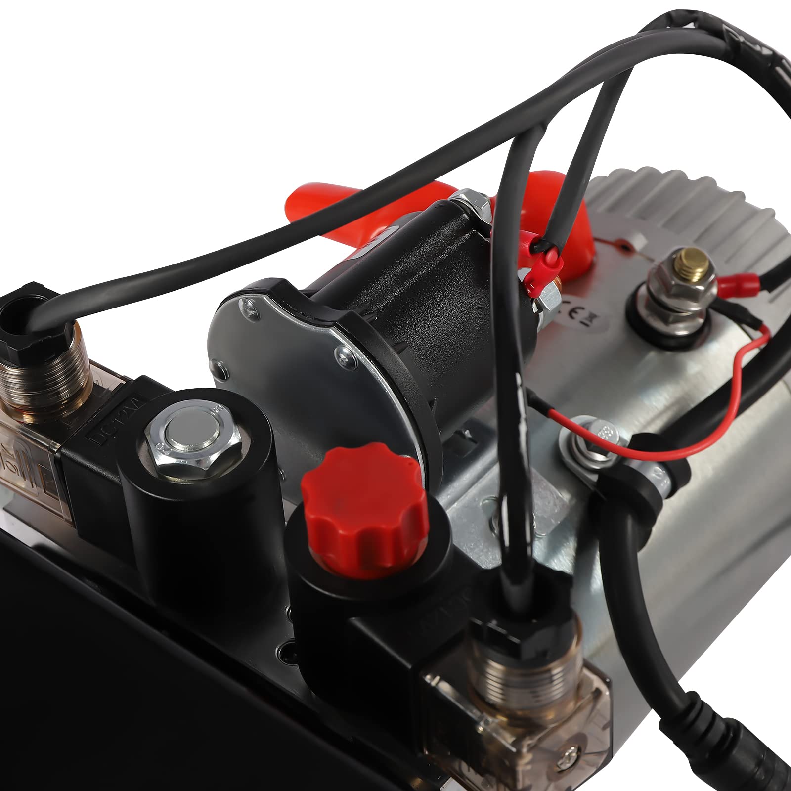 Pompe hydraulique 3000 W 20 l Pompe de remorque basculante double action pour levage et abaissement avec poignée de commande filaire de 4,5 m