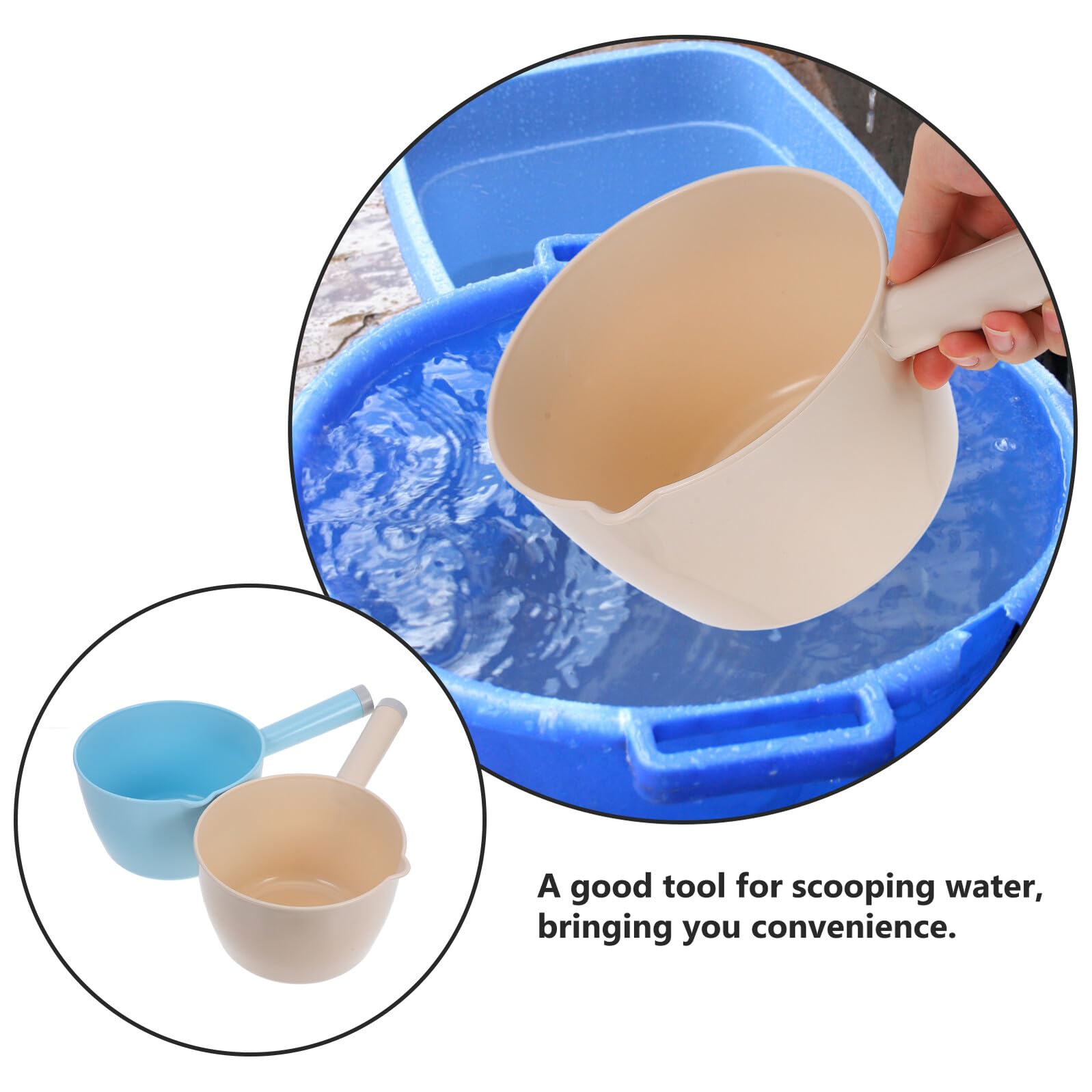 iplusmile 2 Cucharones de Plástico Pp Estilo Japonés para Cocina, Gran Capacidad y Diseño Práctico, Resistentes y Duraderos para Uso Hogar