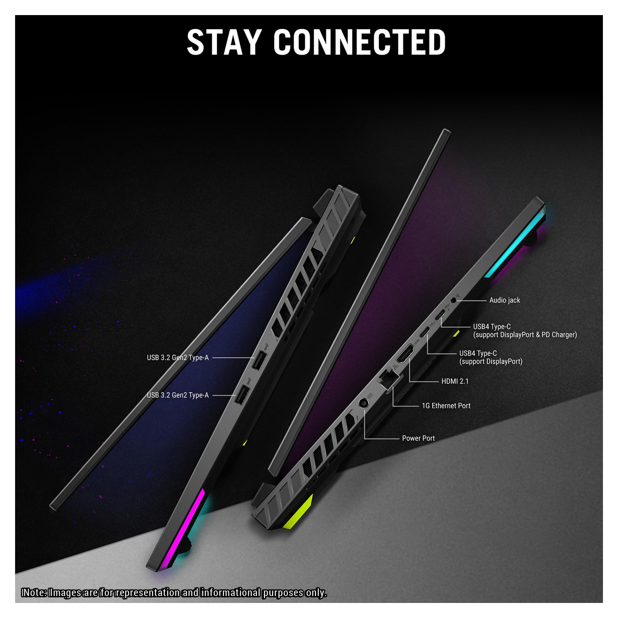 ASUS ROG Strix G16 Gaming Laptop, AMD Ryzen 9-8940HX, 64GB DDR5 RAM, 2TB PCIe SSD, 40.6 cm WUXGA (1920x1200) 165Hz Display, NVIDIA G-Force RTX 5070Ti, 4-Zonen RGB Backlit Keyboard, W11 Pro, Eclipse
