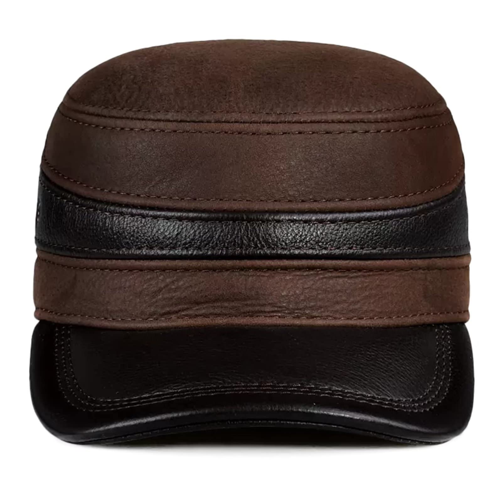 DongBao Cappello da Baseball in Pelle Regolabile Uomo Berretto da Sole con Paraorecchie Berretto Casual Autunno Inverno